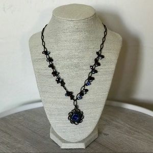 ⬇️ PRICE DROP! Blue Flower Bronze Chain Necklace